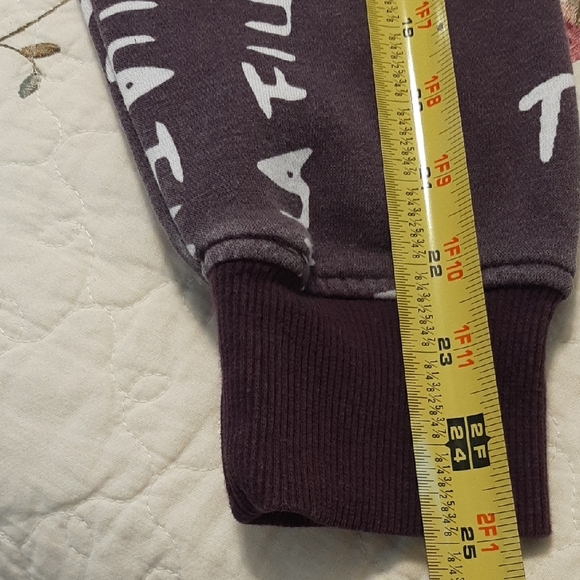 Fila Women's XL Hoodie Lavender Purple with White Graphics Fleece Lined - Picture 11 of 11